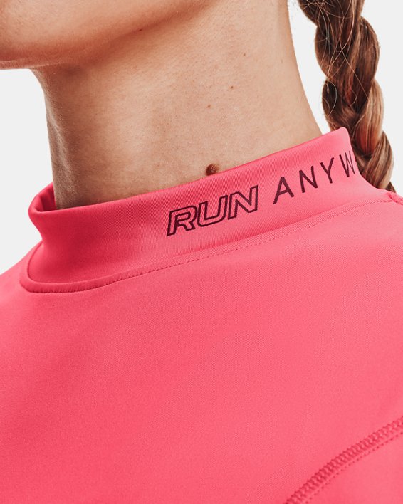 女士UA Run Anywhere Laser長袖T恤 in Pink image number 5